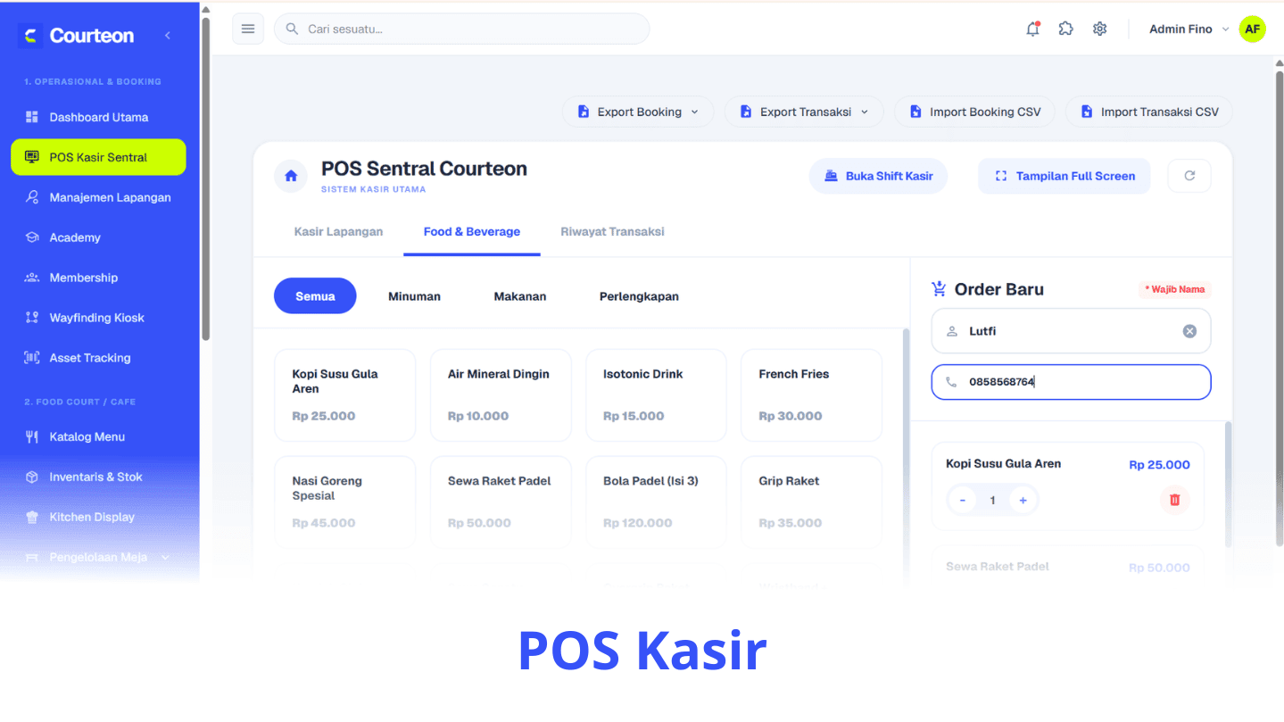 QR menu digital dengan pembayaran QRIS Courteon